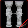 Outdoor White Customized Stone Driveway Pillars